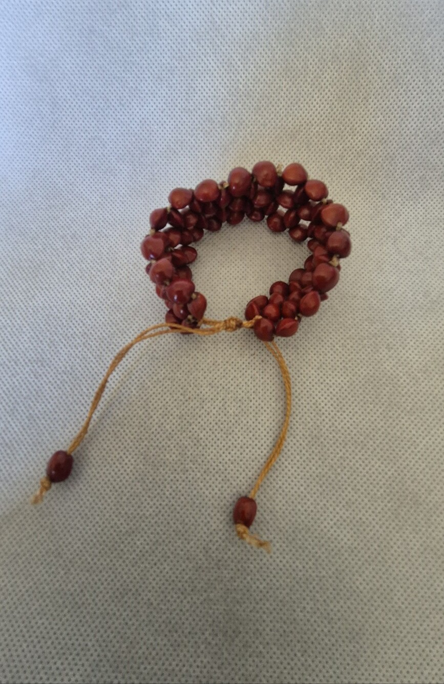 Handmade Red Beaded Adjustable Bracelet